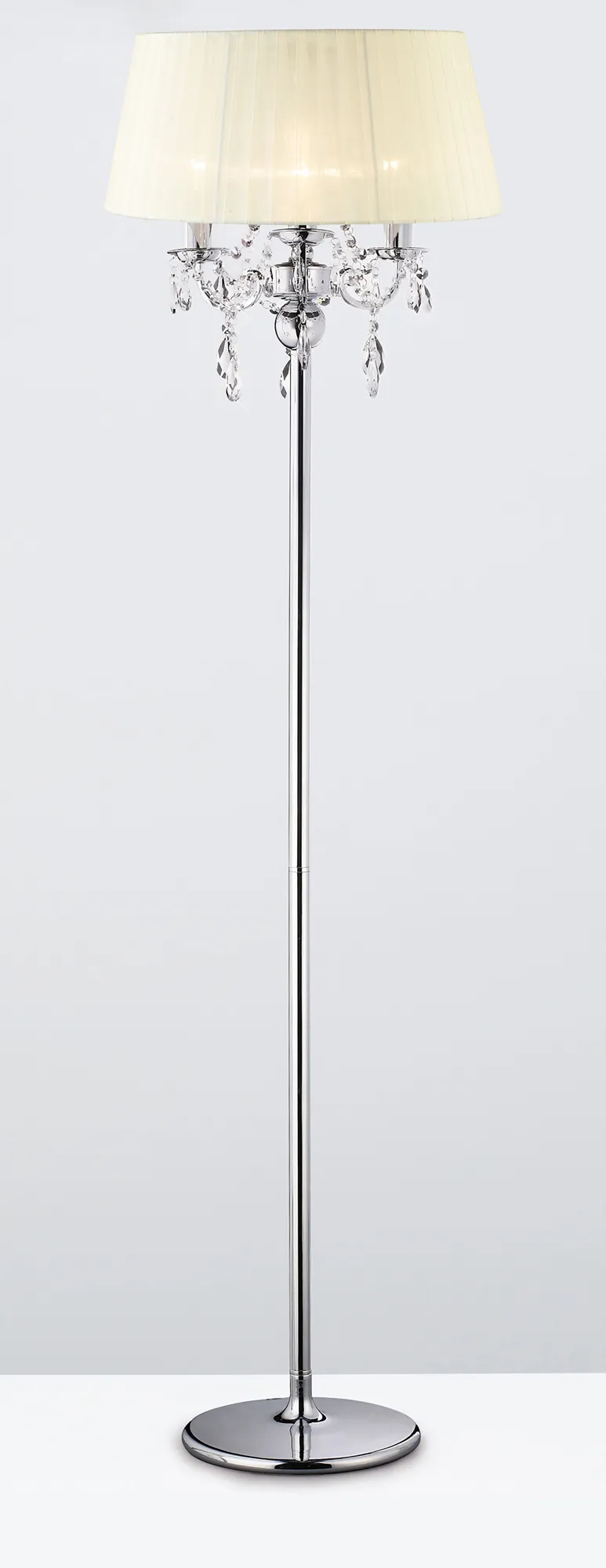 IL30063/CR  Olivia Crystal 163cm Floor Lamp 3 Light